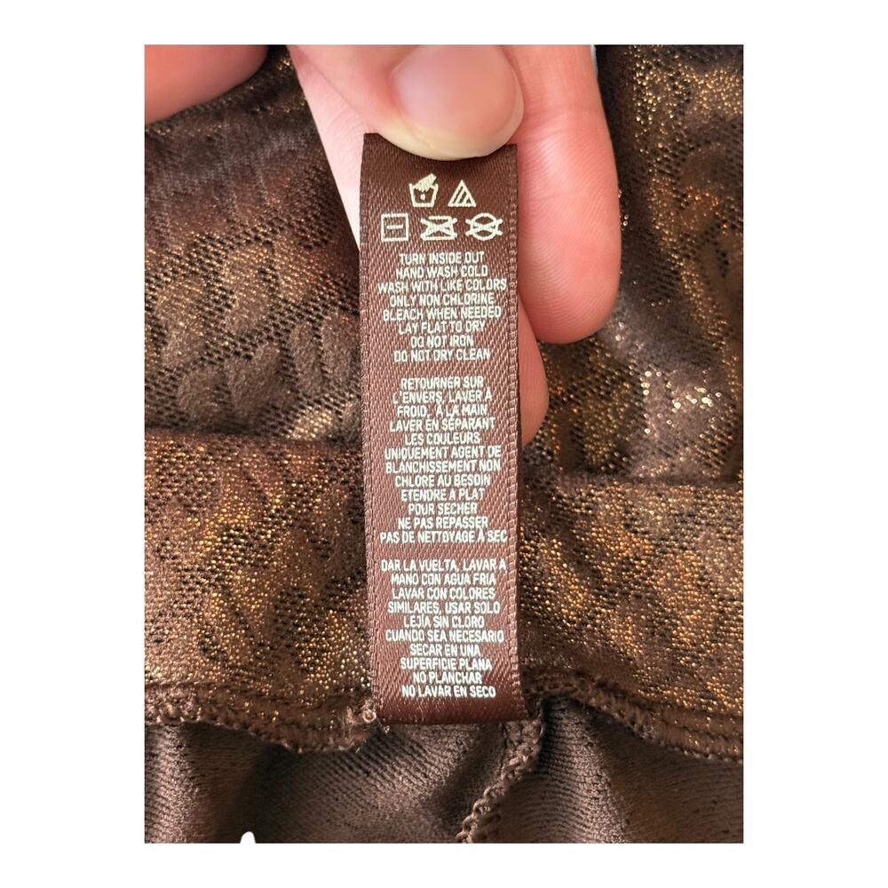 Skims Signature pants logo foil print mesh stretch full length leggings Small S - Picture 7 of 7